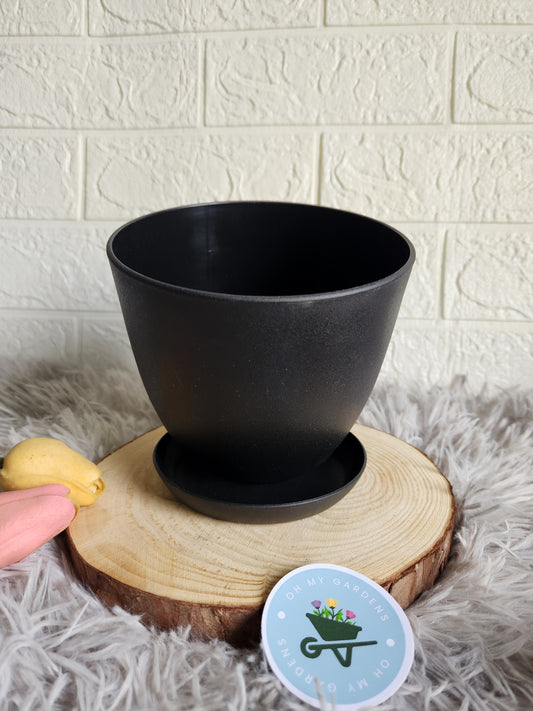 Fiber plastic plant pot in pakistan black - oh my gardens