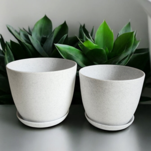 Grey Spotted White Plant Pots Indoor with Drainage